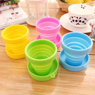

Portable Silicone Retractable Folding Cup with Lid Outdoor Telescopic Collapsible Drinking Cup Travel Camping water cup