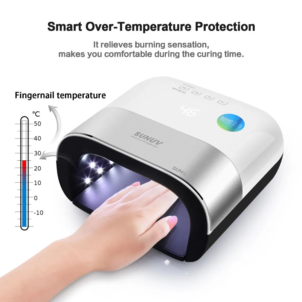 SUNUV 48 Вт SUN3 2 0 Smart Сушилка для ногтей Сенсор УФ светодиодный лампа с таймером