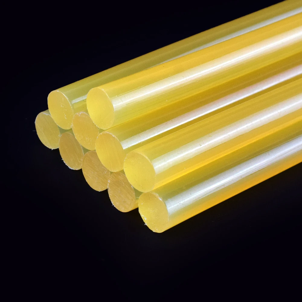 NEWACALOX 10 шт./лот, 11 мм* 270 мм, желтые клеевые палочки с термоклеем, инструменты для самостоятельного ремонта, силиконовая палочка, клей для автомобиля, аудио, ремесло, сплав, Acces
