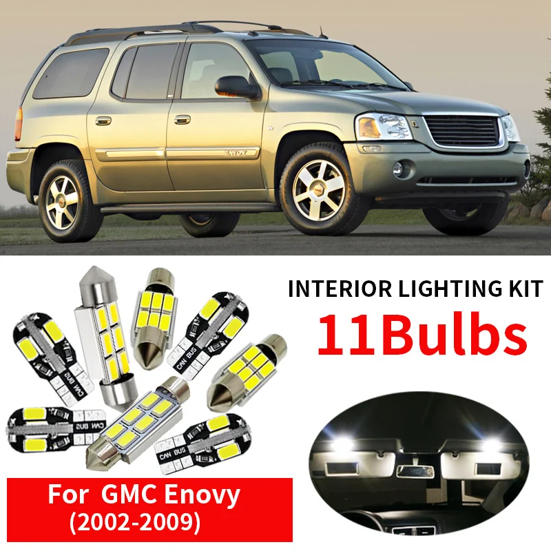 11x Автомобильная фотолампа для 2002 2003 2004 2005 2006 2007 2008 GMC Enovy купольная лампа