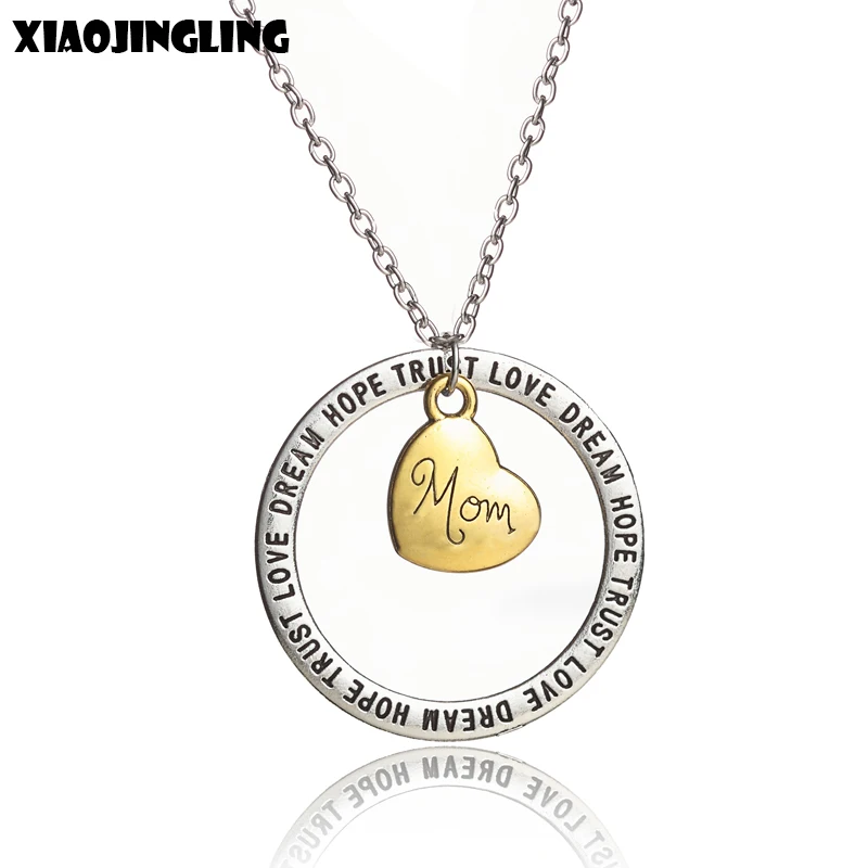 XIAOJINGLING Семья Jewelry Цепочки и ожерелья Щепка золото два тона мама папа дядя тетя