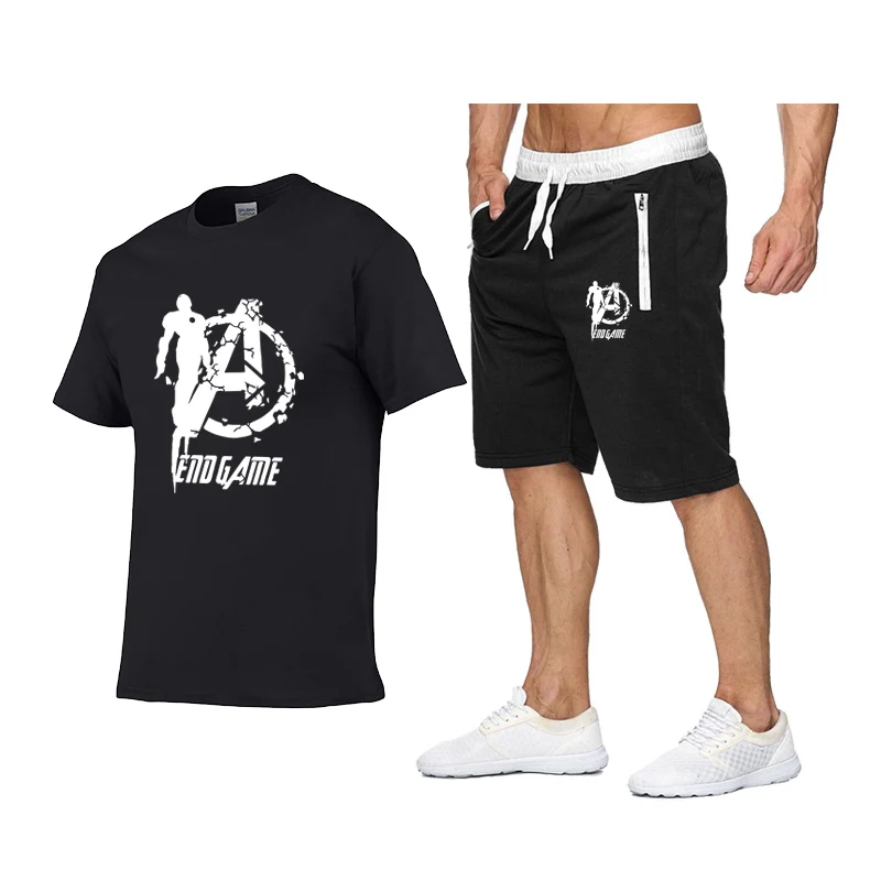 Летний комплект мужские повседневные пляжные костюмы шорты с короткими рукавами