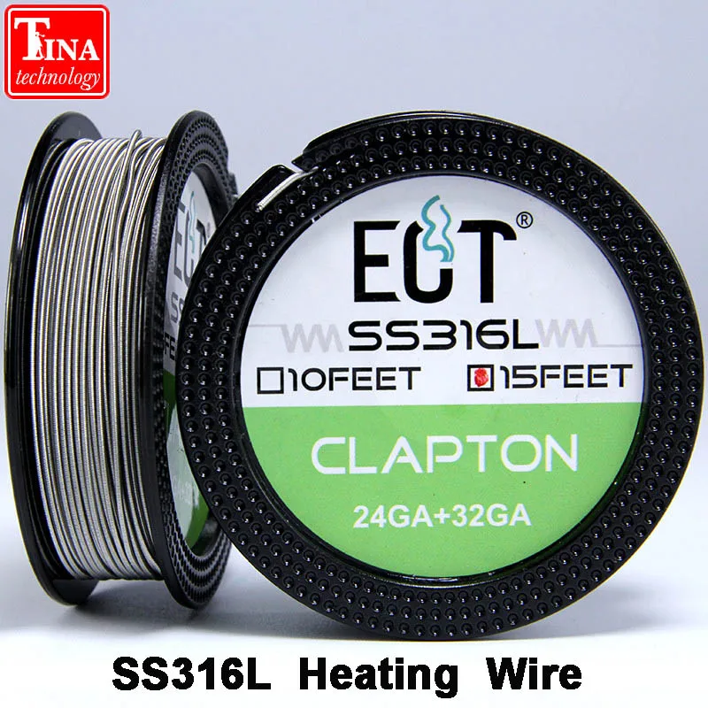 Оригинальный нагревательный провод ECT SS316L 15 футов/рулон Alien DIY катушка Clapton для RDA