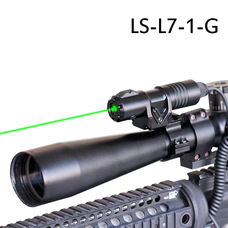 Прямая Laserspeed Пикатинни винтовка лазерная указка подводная рыбалка зеленый лазерный прицел для охоты - Цвет: LS-L7-1-G