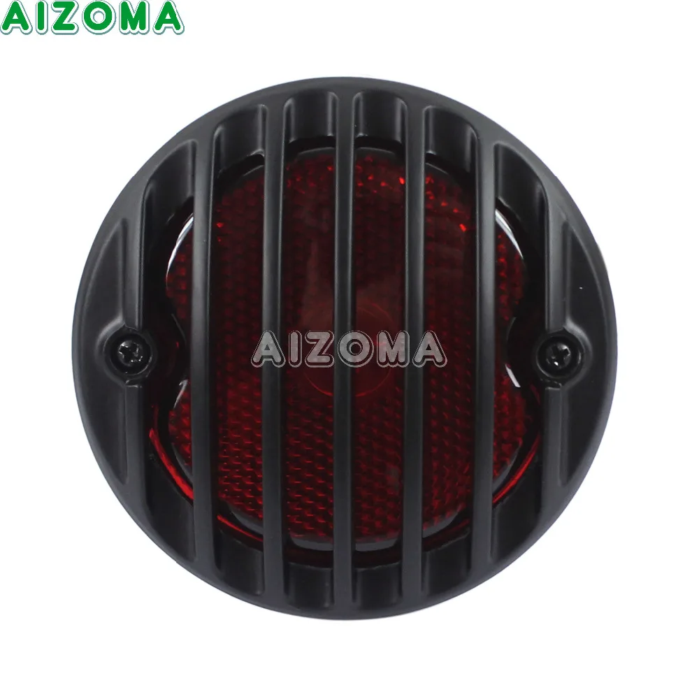 12v Retro Brake Rear Tail Light w/ LED License Plate Lights for Harley Chopper Cruisers Cafe Racer Motorcycles Black Stop Lamp |