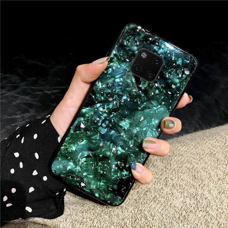 For Huawei Honor 10 V10 8X case glitter powder Gold Foil Marble Back for Mate 20 Pro P30 Soft Silicon phone shell | Мобильные