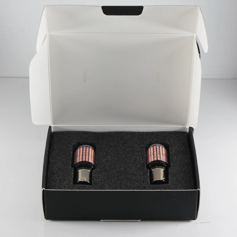 2 шт. Автомобильные светодиодные лампы S25 1156 BA15S 1157 BAY15D P21/5W super 144 SMD canbus 12 В 24