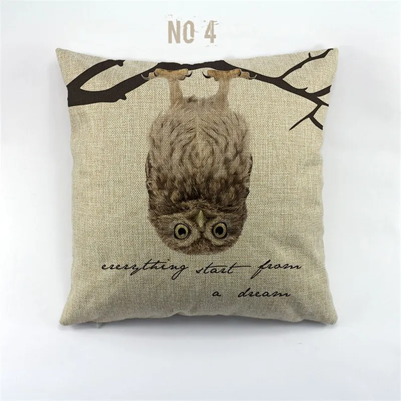 Модная Серия животных чехол для подушки с принтом кролика собаки совы ежика дома