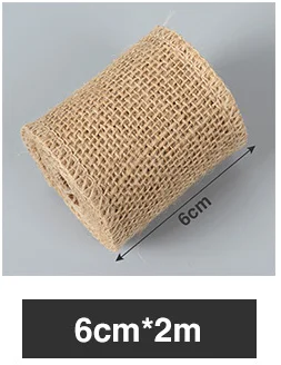 2 метра джутовые мешковины Hessian рулоны деревенский Винтаж DIY орнамент Мешковина домашний декор День рождения Свадьба Вечеринка Рождество украшения - Цвет: 6cmX2m