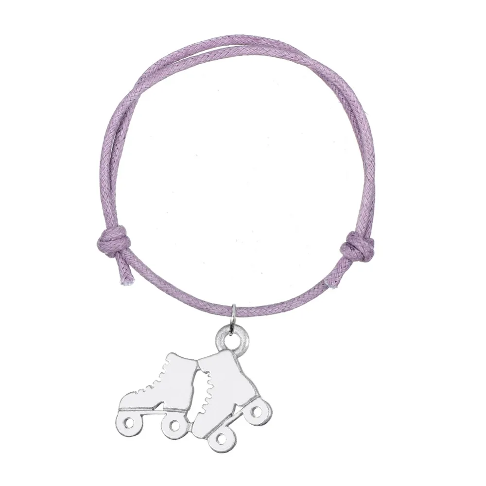 Teamer Регулируемый корейский вощеный шнур браслеты с подвеской/Серебристые