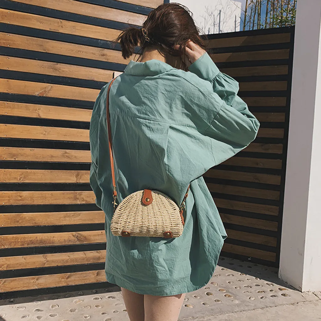 Женские пляжные сумки модная Ретро тканая сумка однотонная Пляжная Сумка bolso mujer