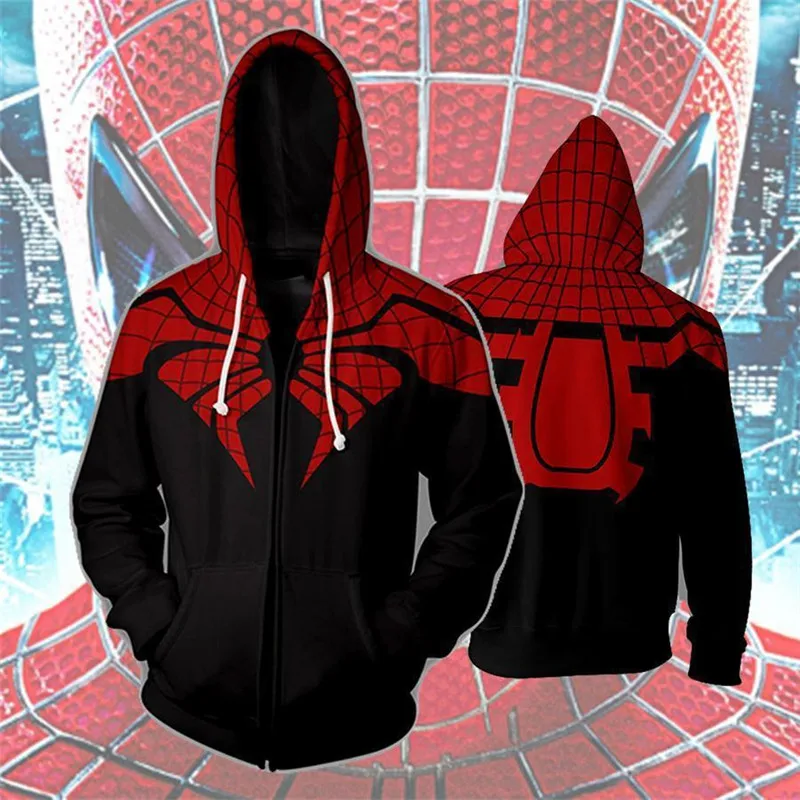 Zipper style Железный Человек-паук косплей Питер парке костюм Venom Человек-паук повседневные худи и свитшоты толстовка куртка на молнии для взрослых мужчин и женщин - Цвет: Zipper style