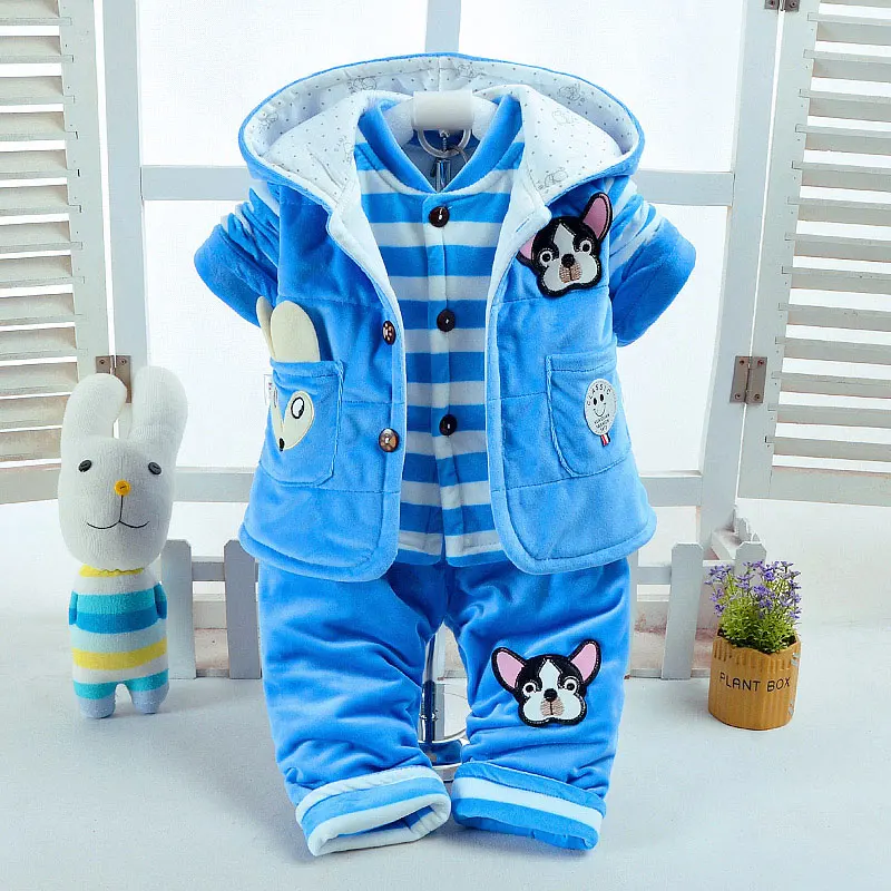 figure 18 Детский фланелевый комплект, зимний костюм с рисунком животных для девочек и мальчиков, очень плотное теплое пальто+ штаны+ одежда(комплект из трех предметов), бархатная одежда - Цвет: figure 18