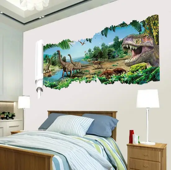 2016 Настоящее Новое Прибытие 35in * 19in Vinilos Паредес 3d Dinosaurios Animales Сравнению Украшения