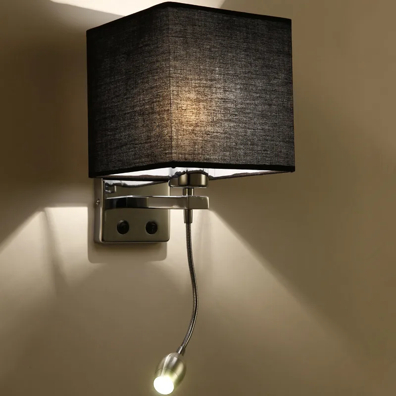 

Modern square wall lamp Japanese light LED minimalist wall light reading lighting bedroom lounge living room hotel bed light
