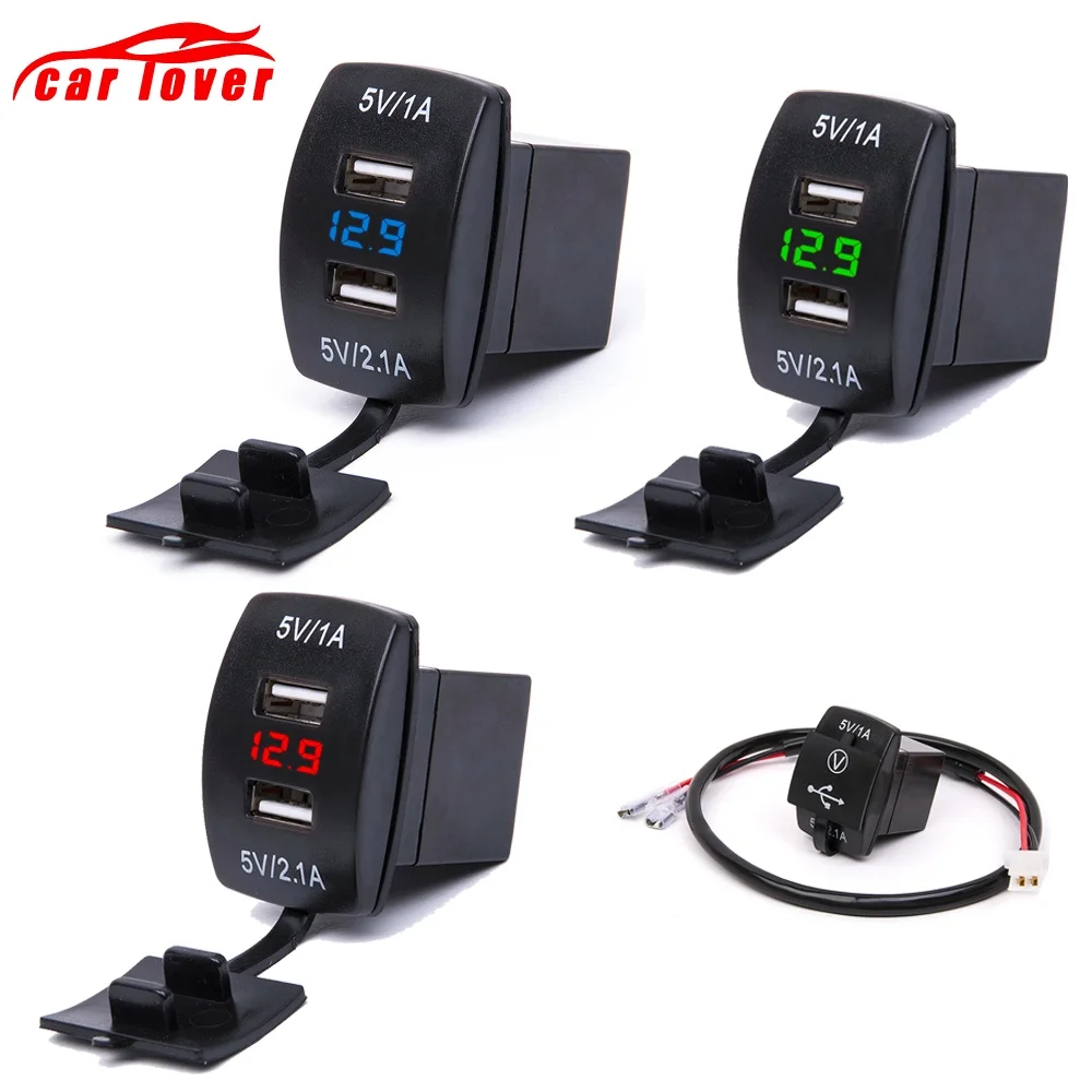 Мини микро двойной USB Разъем Автомобильный мотоцикл прикуриватель гнездо