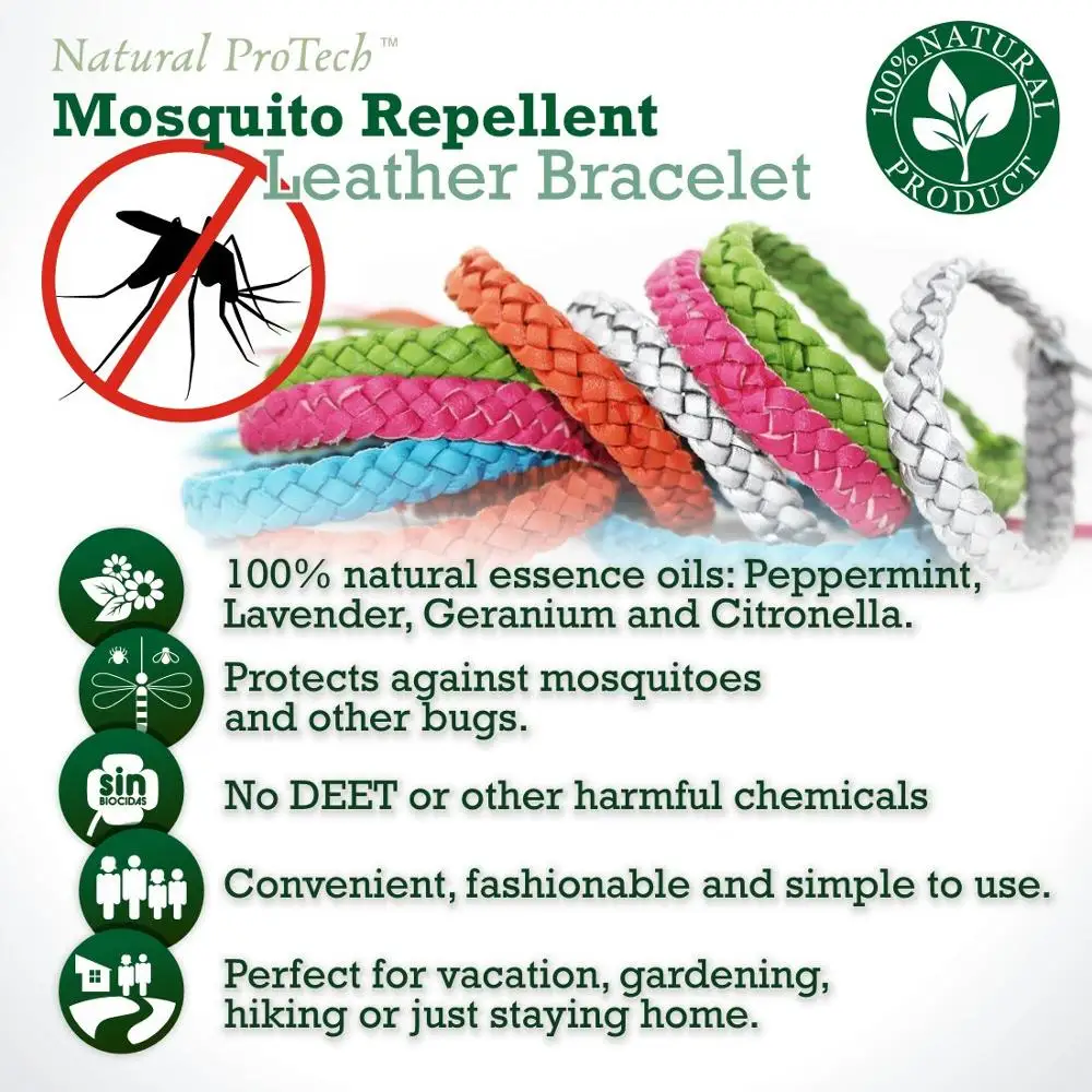 3 шт. комаров браслет-натуральный для взрослых и детей водонепроницаемые