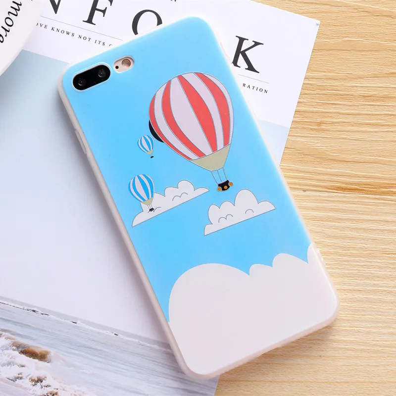 Мультяшный чехол для iPhone 5 5S SE 6s 7 8 Plus матовый Силиконовый мягкий телефона TPU