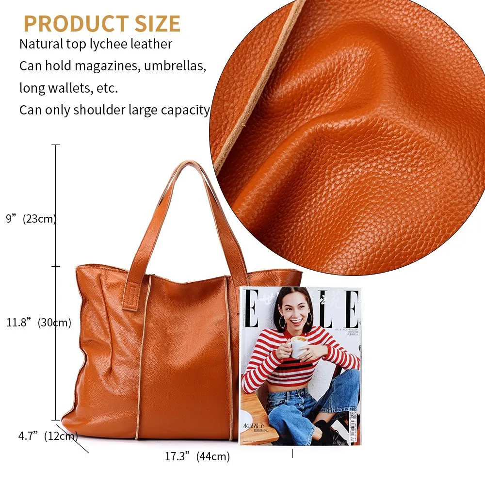Высококачественная мягкая натуральная кожа женская сумка большая Вместительная