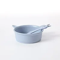 rabbit blue 2 шт./компл. для детских бутылочек, Еда посуда панда пшеницы детская посуда eco-friendly Детские тренировочные столовые приборы для тарелочной чаши ложка - Цвет: rabbit blue