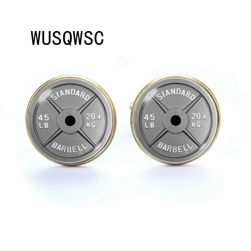 WUSQWSC штанга запонки фитнес Запонки гантели тяжелоатлет подарки Спортсмены