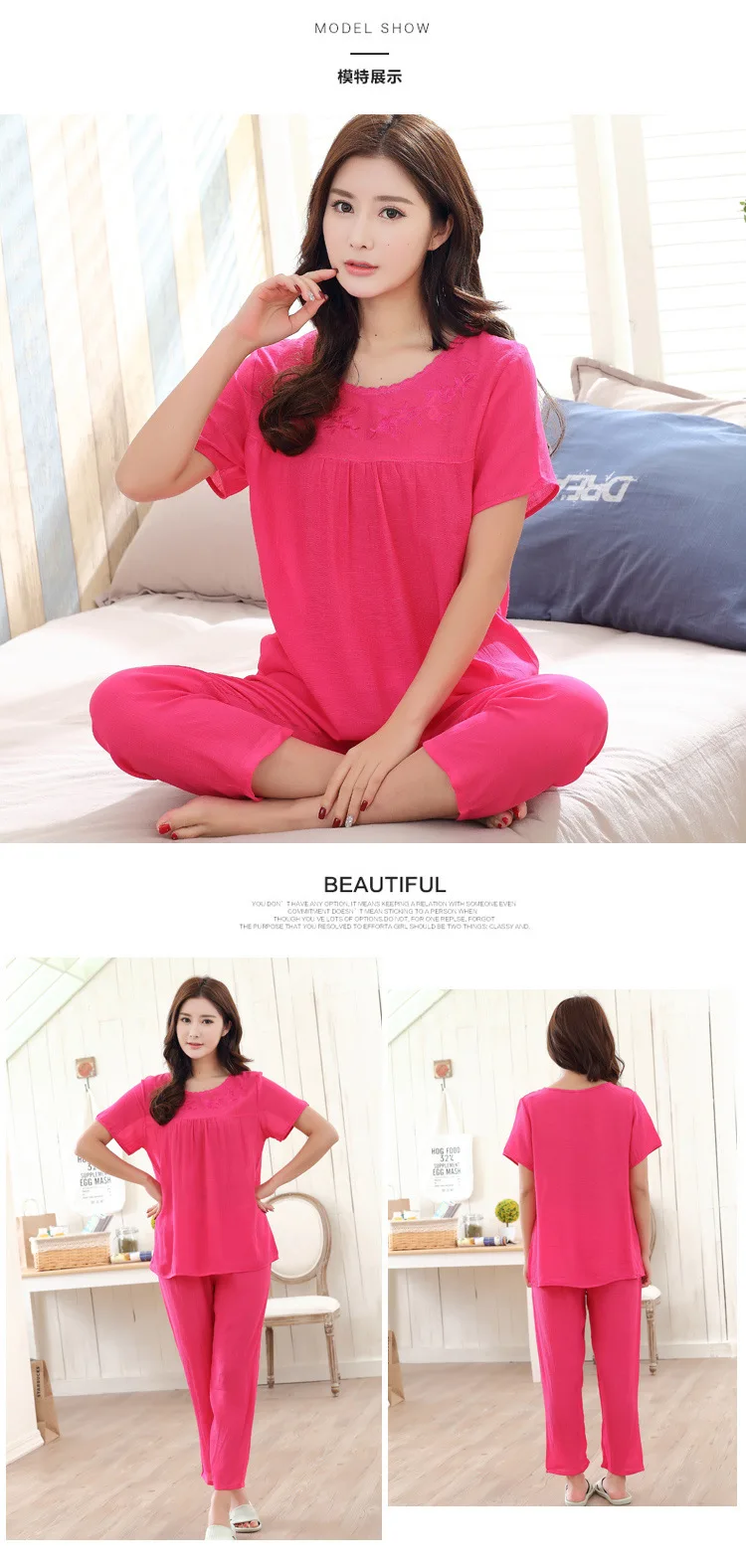L, XL, XXL, 3XL, 4XL, летние женские пижамы, домашняя одежда размера плюс, комплект пижамы для женщин, пижамные комплекты из хлопка и льна