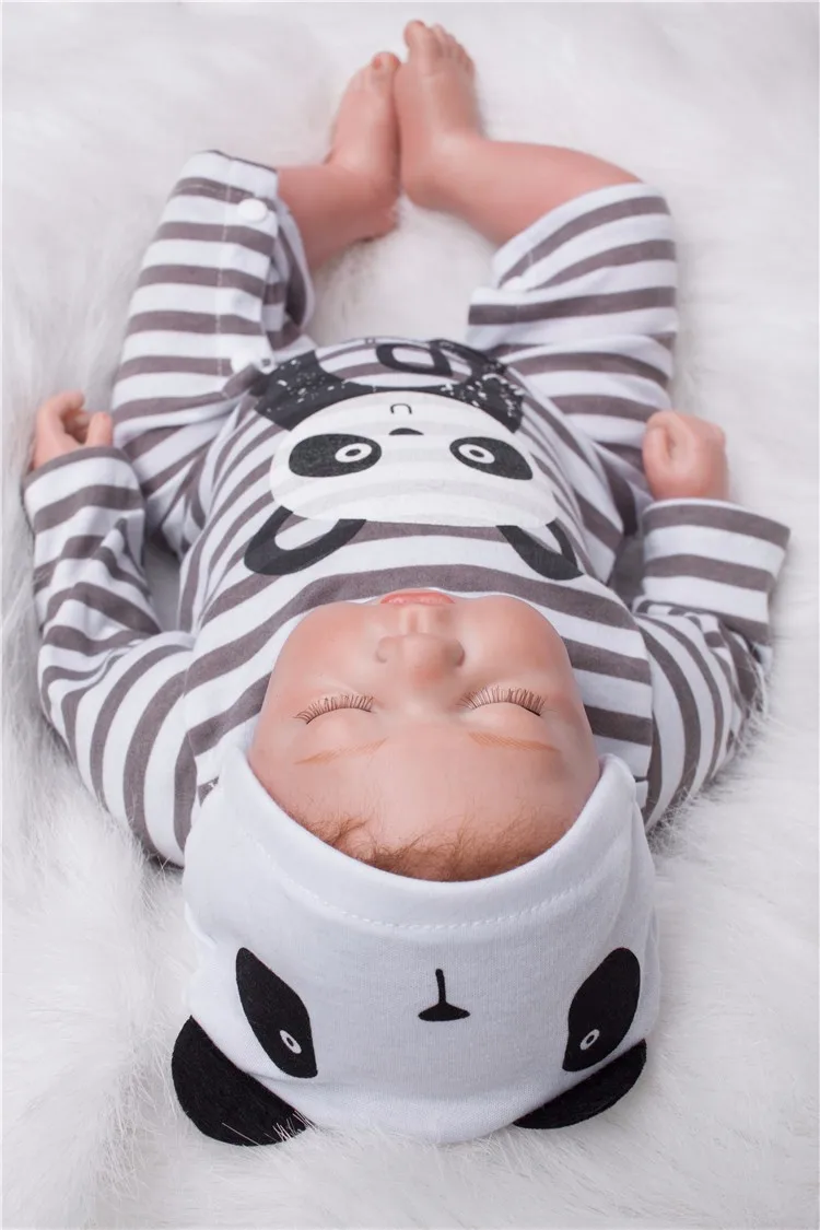 OtardDolls Bebe кукла-реборн 55 см, мягкая силиконовая кукла-Реборн, Реалистичная, для новорожденных, bebe, одежда с пандой для детей, подарки на день рождения