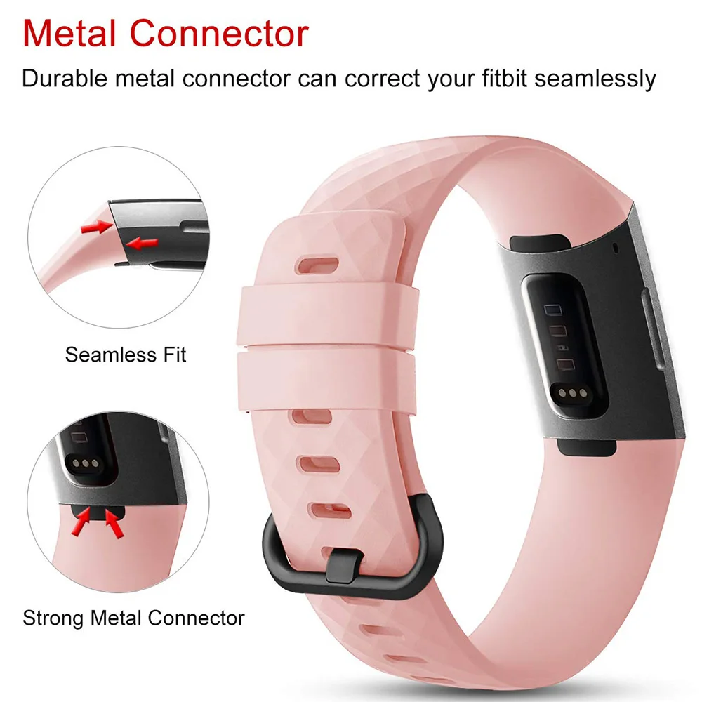 Ремешок силиконовый для умных часов Fitbit Charge 3 мягкий сменный Браслет разные цвета