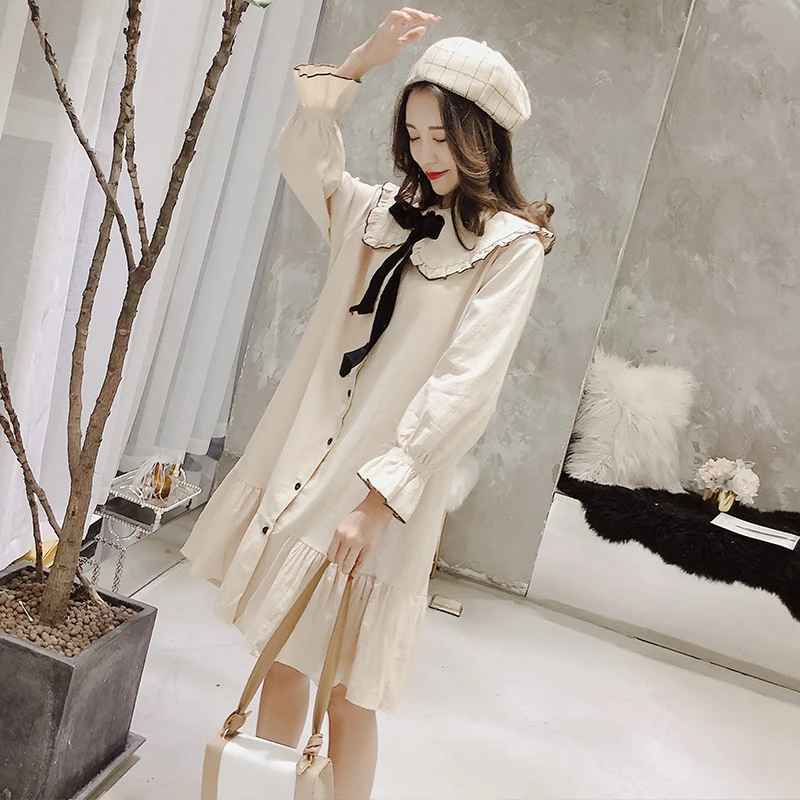 2019 New Arrive Spring Maternity Dress Woman Cute Large Size Dresses Pregnant Casual Clothing MD-00546 | Мать и ребенок