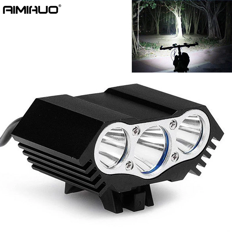 AIMIHUO светодиодный Фара 3 * XM L T6 зарядка через usb Фонари для велосипеда 4 режима