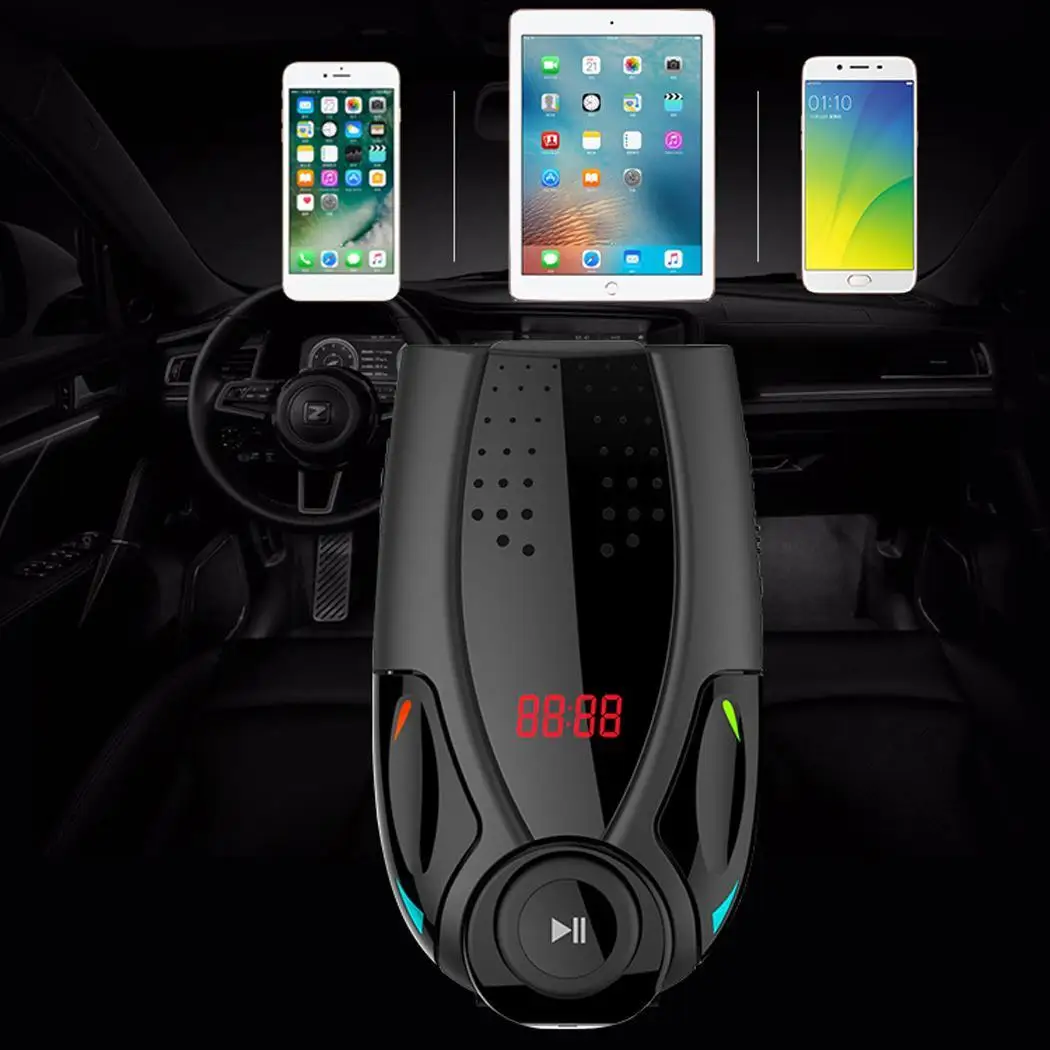 Светодиодный экран Автомобильный Bluetooth громкой связи MP3-плеер TF карта FM DC5V радио 87