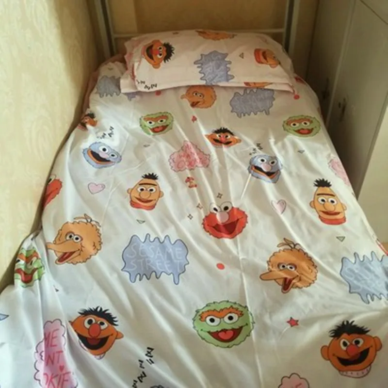 Улица Сезам ELMO полиэфирное волокно мультфильм четыре части кровать набор Творческие дети украшения для спальни X888