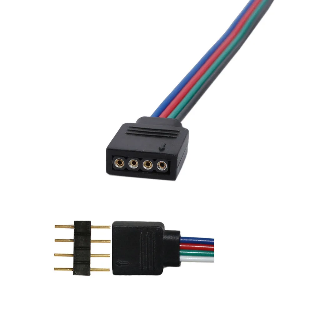 10 шт. мм 4 Pin мужской женский PCB Соединительный кабель для RGB 5050 3528 Светодиодный
