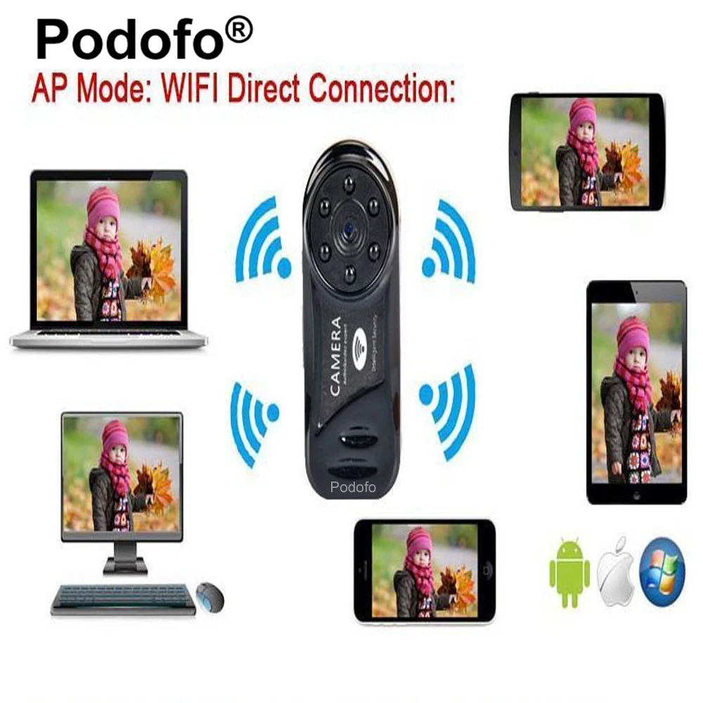 Беспроводная мини камера Podofo Wi Fi IP 720P HD инфракрасная ночного видения 6