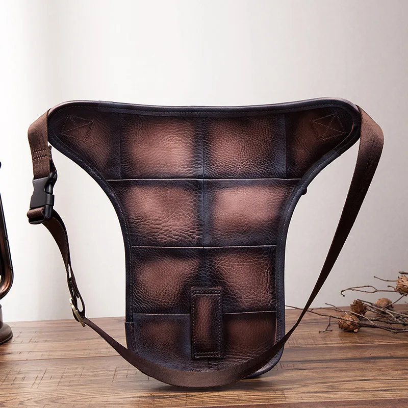 Поясная Сумка из воловьей кожи для мужчин мотоциклетная сумочка на бедро