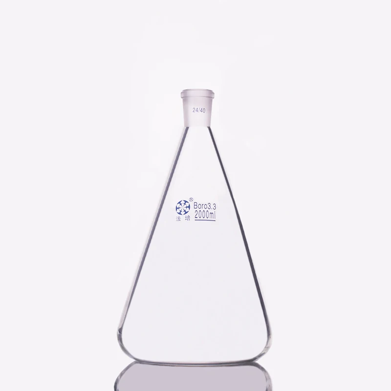 Conical flask with standard ground-in mouth,Capacity 2000ml,joint 24/40,Erlenmeyer flask without tick mark