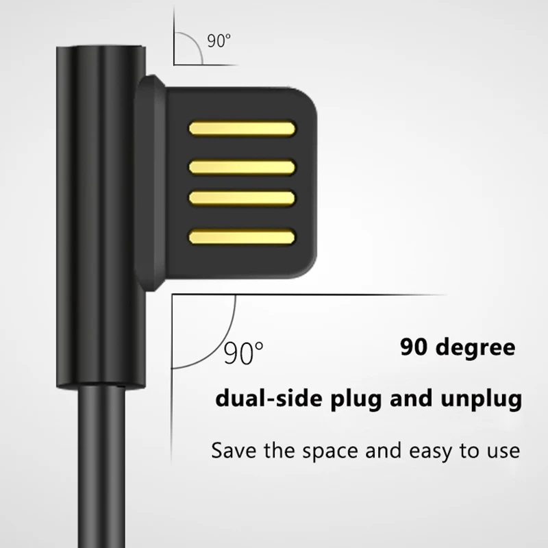 Remax Micro USB кабель 90 градусов L Тип Быстрая зарядка Android для передачи данных