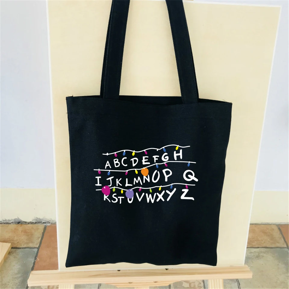 Frdun Tommee странные вещи сумка на плечо холщовая хлопковая забавная ABCD Алфавит женская летняя сумка Модная студенческая сумка в студенческом стиле