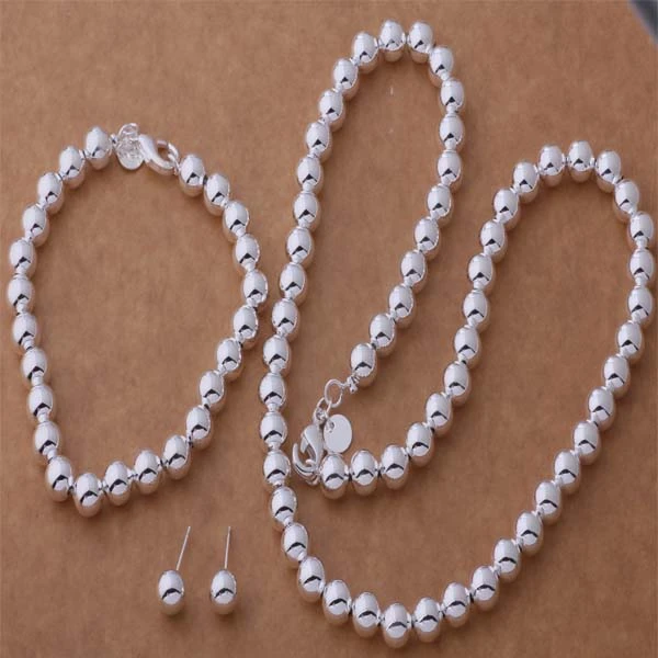 

925 sterling silver Jewelry Sets Necklace 650 + Bracelet 272 + Earring 441 /avkajmra duiamlpa AS294