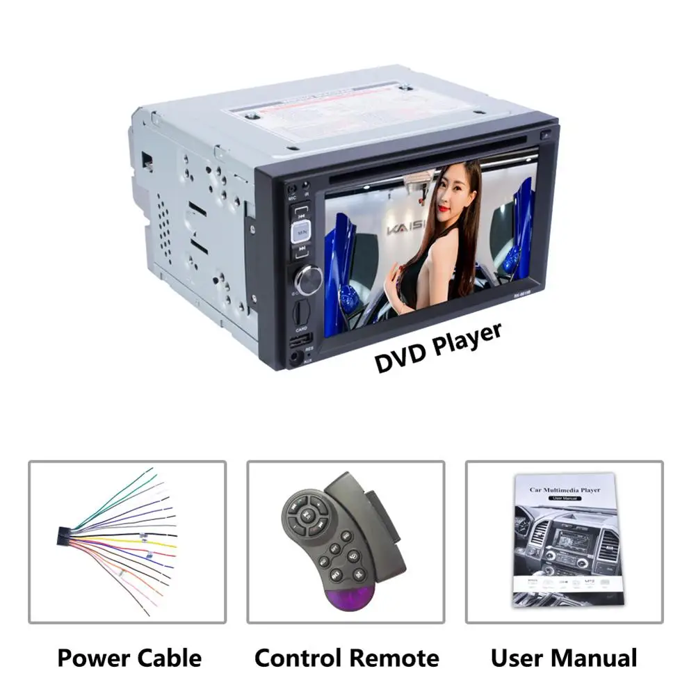HD1080P 6.2-inch 2DIN Car Multimedia CD DVD Player Steering Wheel Control FM Radio Bluetooth Hands-free Calls USB AUX Mirror | Автомобили