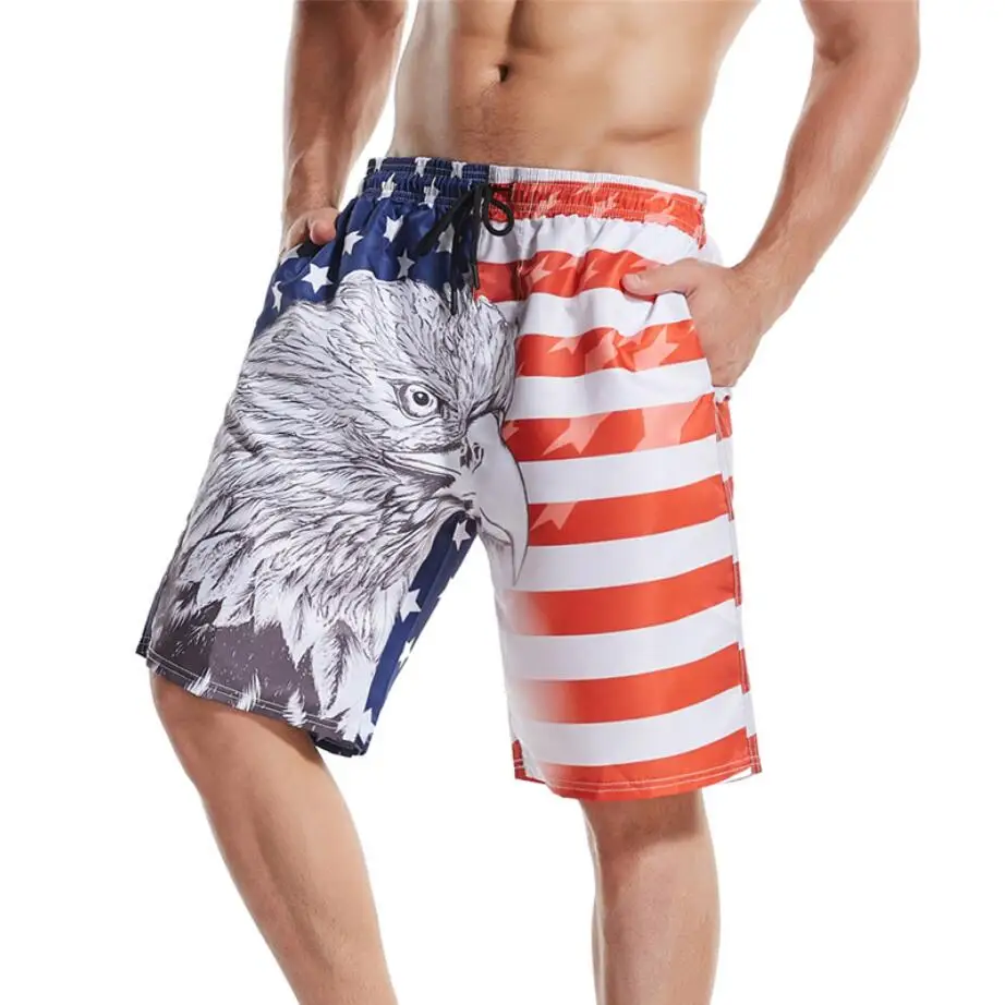 3xl 6xl eagle flag quick dry Beach Shorts plus size Swimwear Men Swim trucks male Swimming men Swimsuit bathing suit 313 | Спорт и