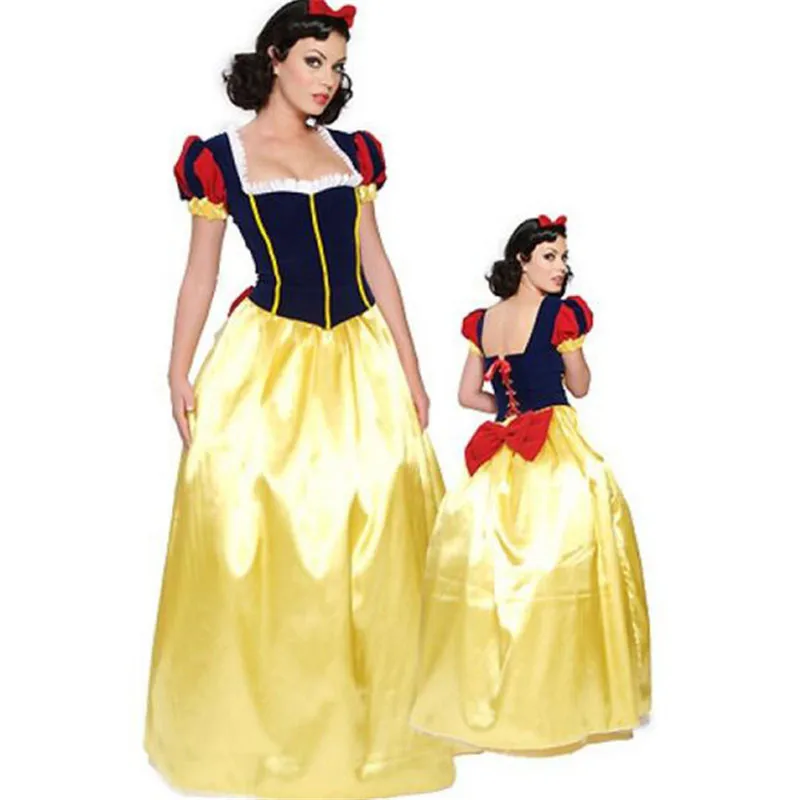 

Drop Shipping XXXXXXL XXXXXL XXXXL XXXL Halloween Cosplay Fancy Dress Princess Snow White Costume For Adult Plus Size 8051