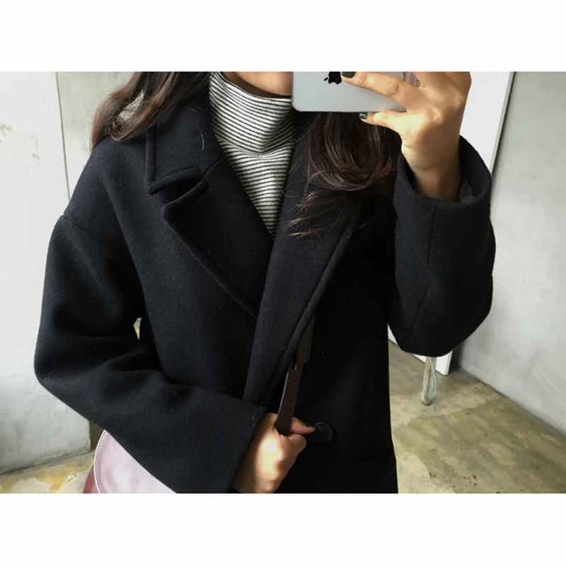 2018 женская осенняя и зимняя шерстяная Смешанная теплая длинная куртка для отдыха