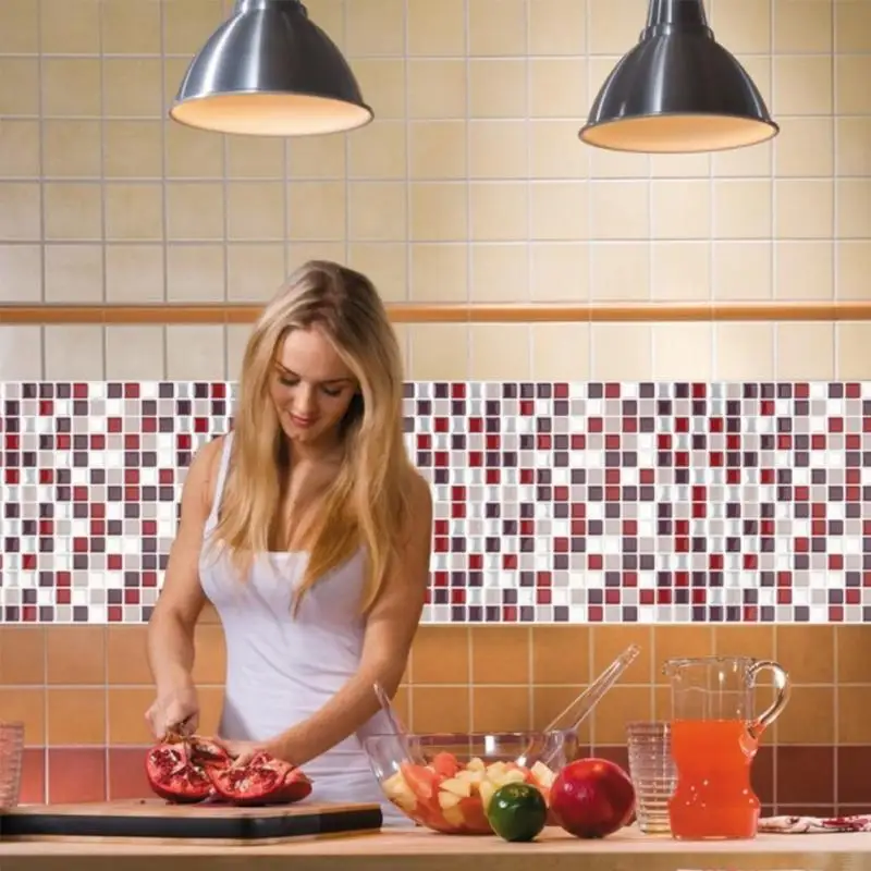 Самоклеящаяся мозаичная плитка наклейка на стену DIY Кухня Ванная комната