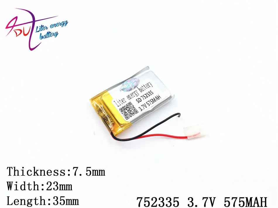 3 7 V 575mAH 752335 752535 PLIB Полимерный литий-ионный аккумулятор для dvr GPS mp3 mp4 сотового