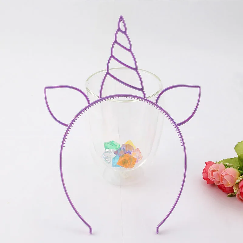 6pcs/lot Unicorn Theme Colorful Birthday Gift Ornaments For children's Hair Event Party Supplies Hat Girls Headdress Dance Party