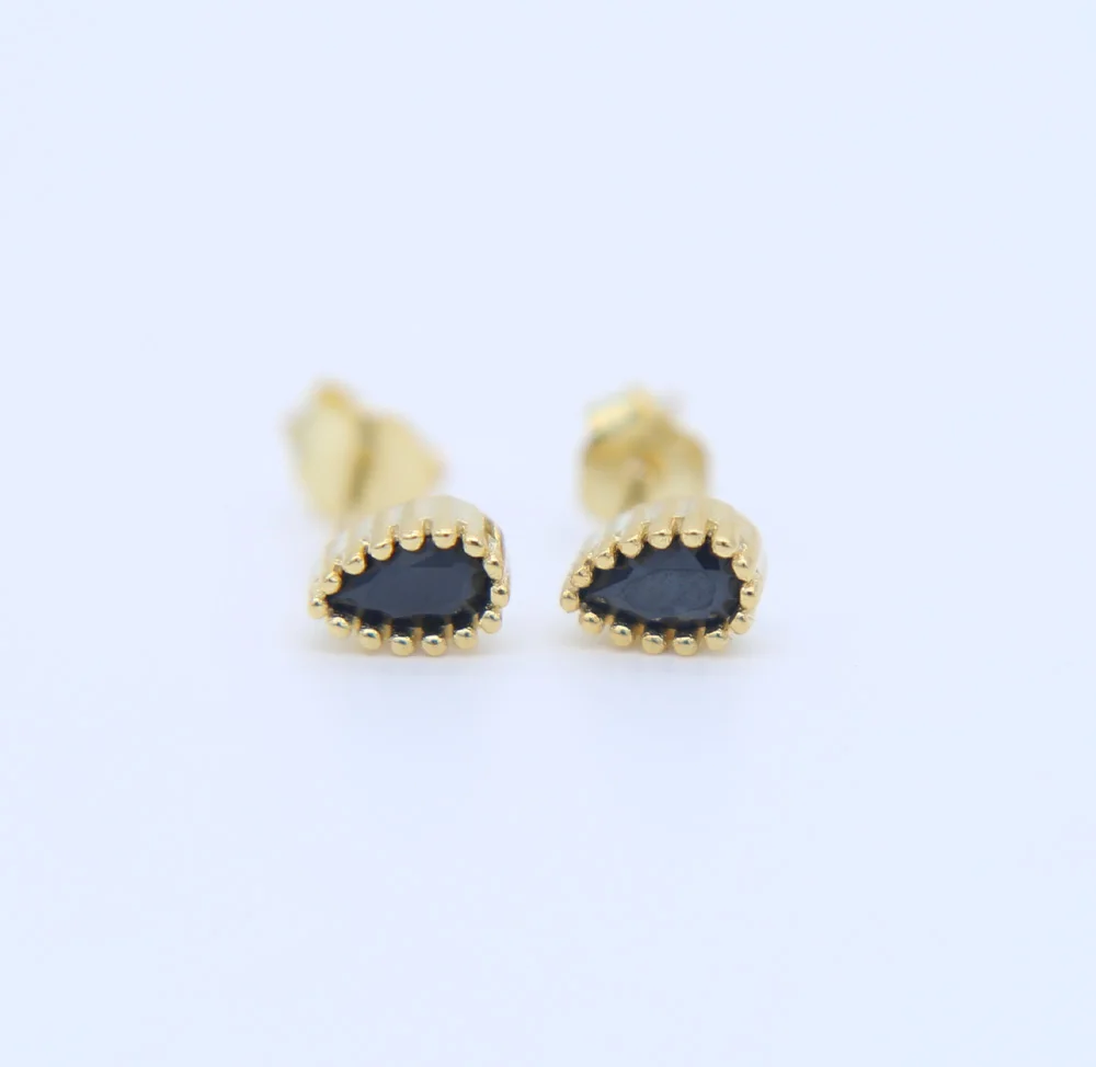 Серьги Brinco 3*5 мм Крошечные маленькие серьги в виде капли воды, кубического циркония, чешские блестящие серьги-гвоздики, женские серебряные 925 пробы, детские серьги