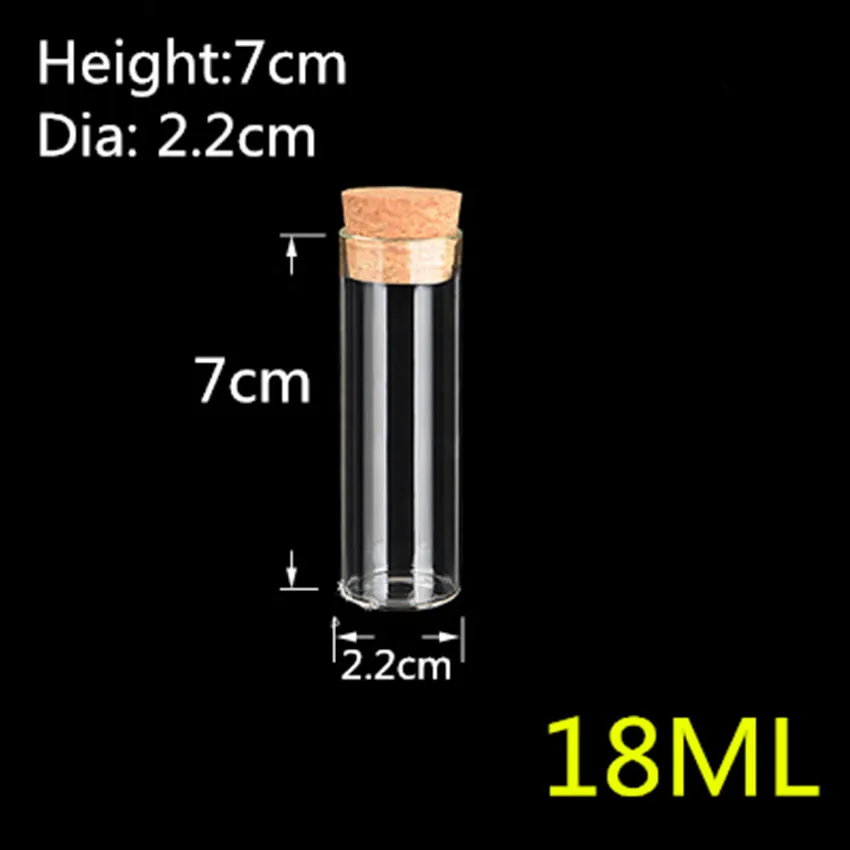 50Pcs Glass Test Tube with Cork Stoppers Small Mini bottles Vials Jars Storage botellas de vidrio 4ml 5ml 18ml | Красота и здоровье