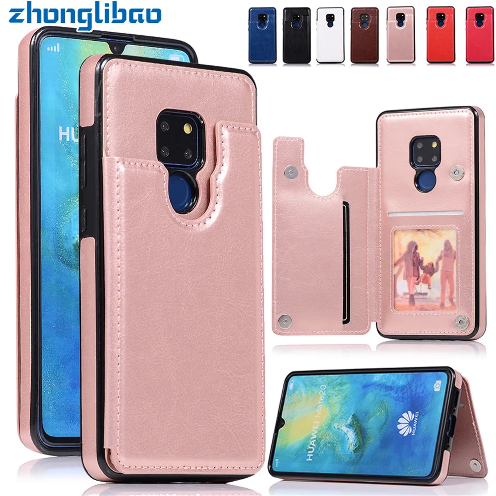 Чехол кошелек с держателем для карт Huawei P30 Pro Mate 20 Lite роскошный мягкий кожаный