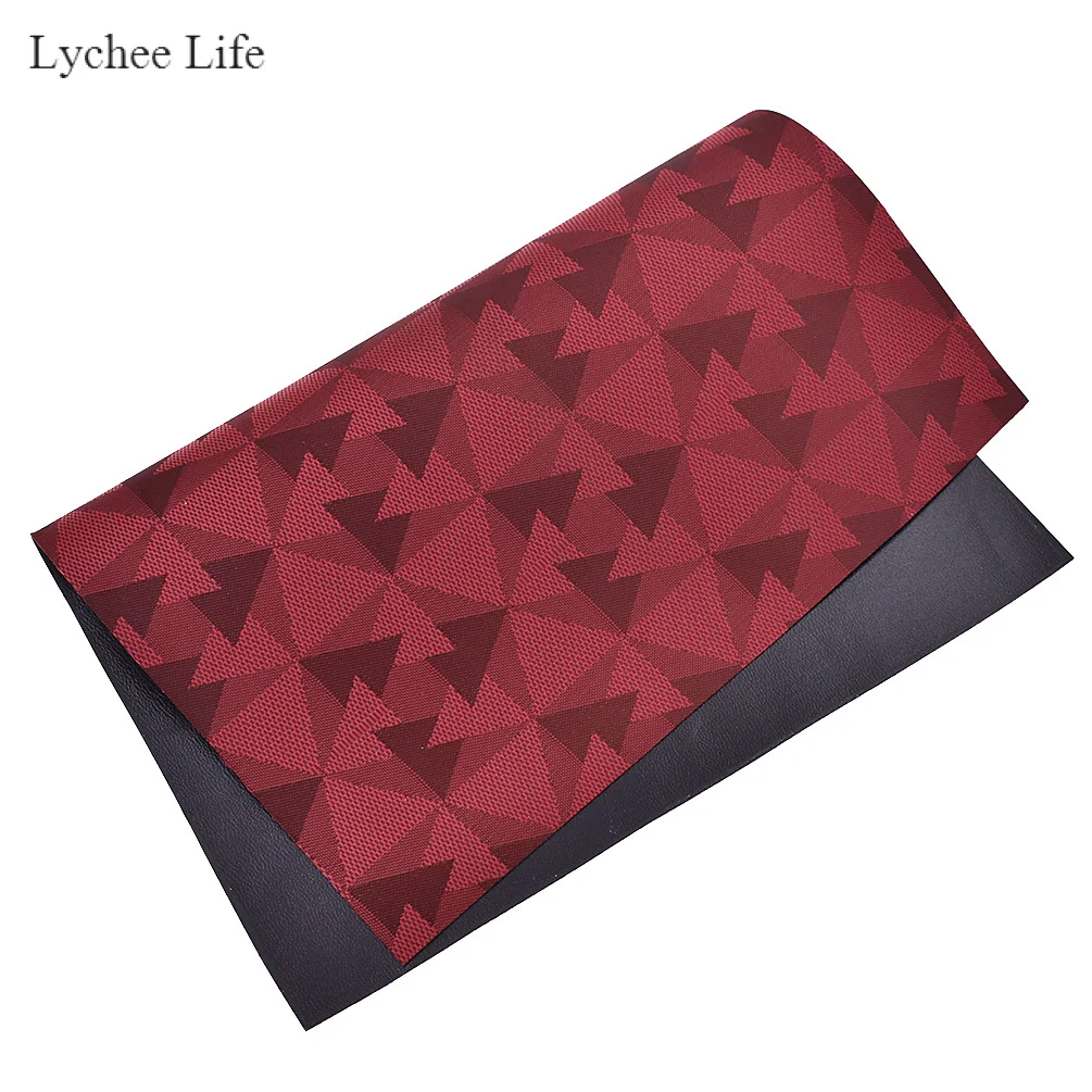 Triangle Red Lychee Life Ретро двухсторонний полиэстер с принтом и искусственная кожа ткань для самостоятельного пошива одежды украшения - Цвет: Triangle Red